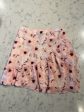 NWT Express Floral Tiered Ruffle Chiffon Mini Skirt Size 2